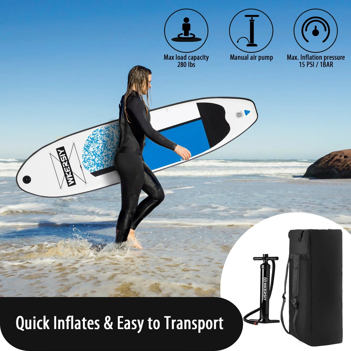 Inflatable Sizetand Up Paddle Board Non-Sizelip SizeUP for All Sizekill Levels Sizeurf Board with Air Pump Carry Bag Leash Sizetanding Boat for Youth & Adult