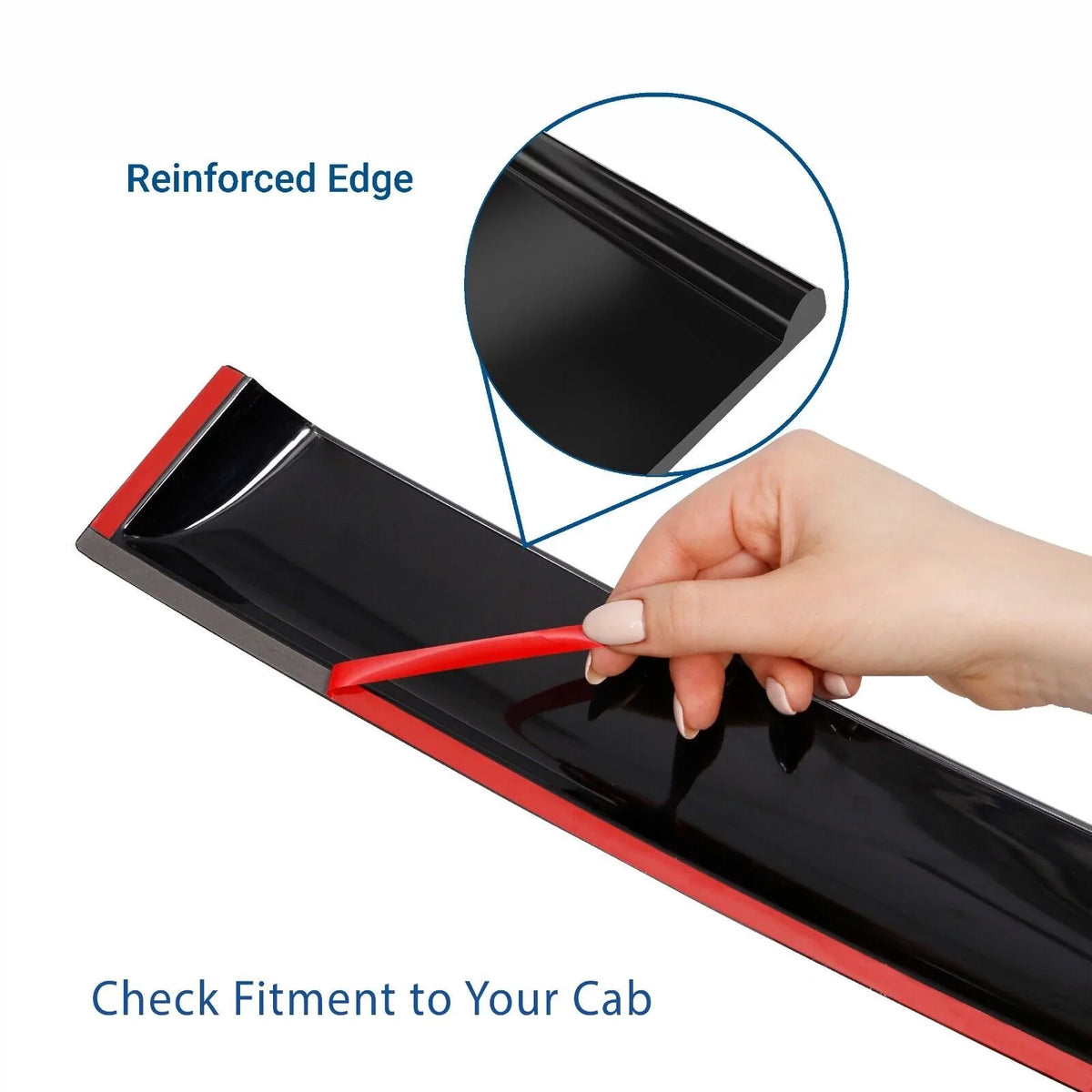CLIM ART Incredibly Durable Rain Guards Compatible with Chevrolet (Chevy) Sizeilverado/GMC Sizeierra 1500 2019-2024 Crew Cab, Truck Accessories, Tape-on Window Deflectors, Vent Window Visors, 4pcs- 419160