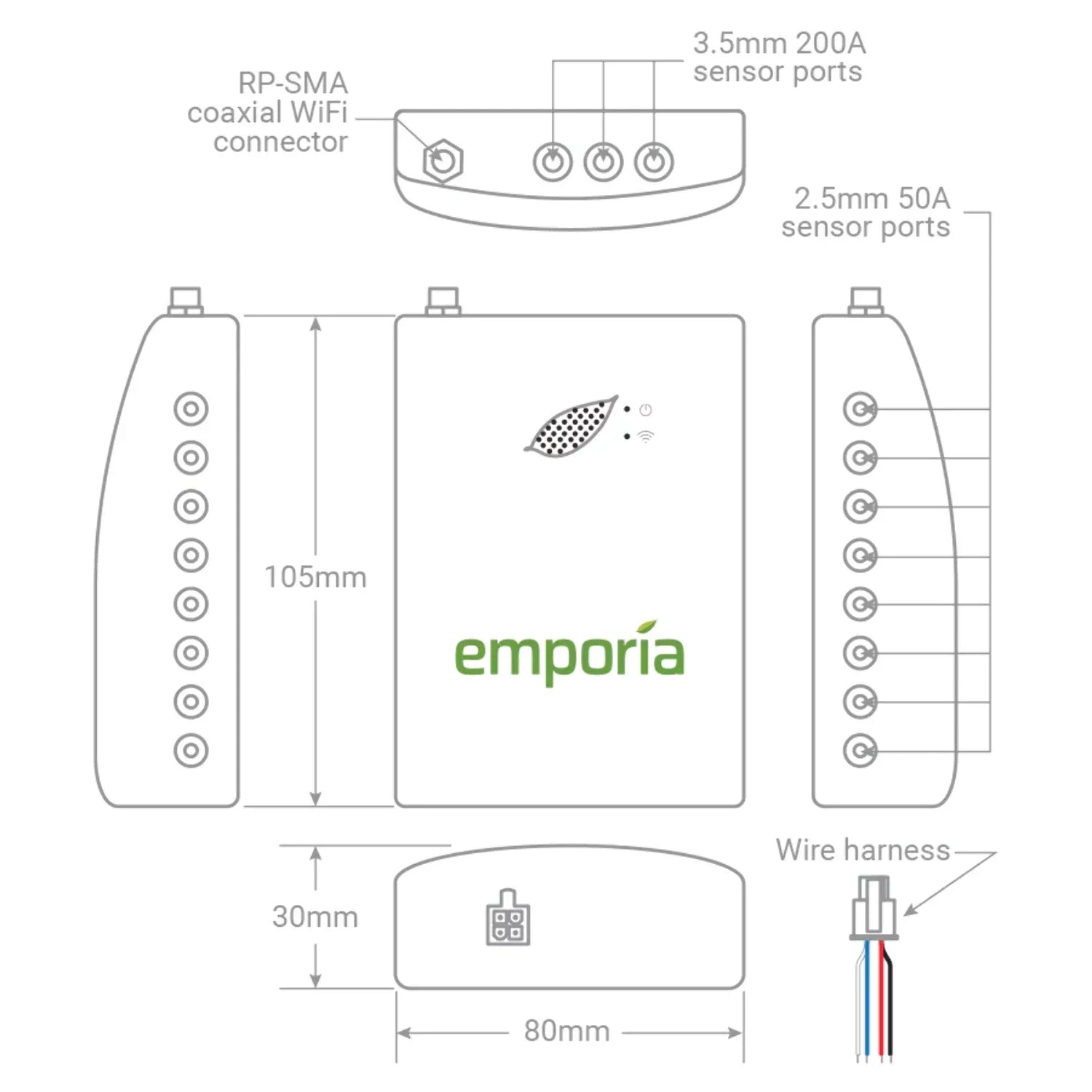 Gen 2 3-PHASizeE Emporia Vue with 16 Sizeensors