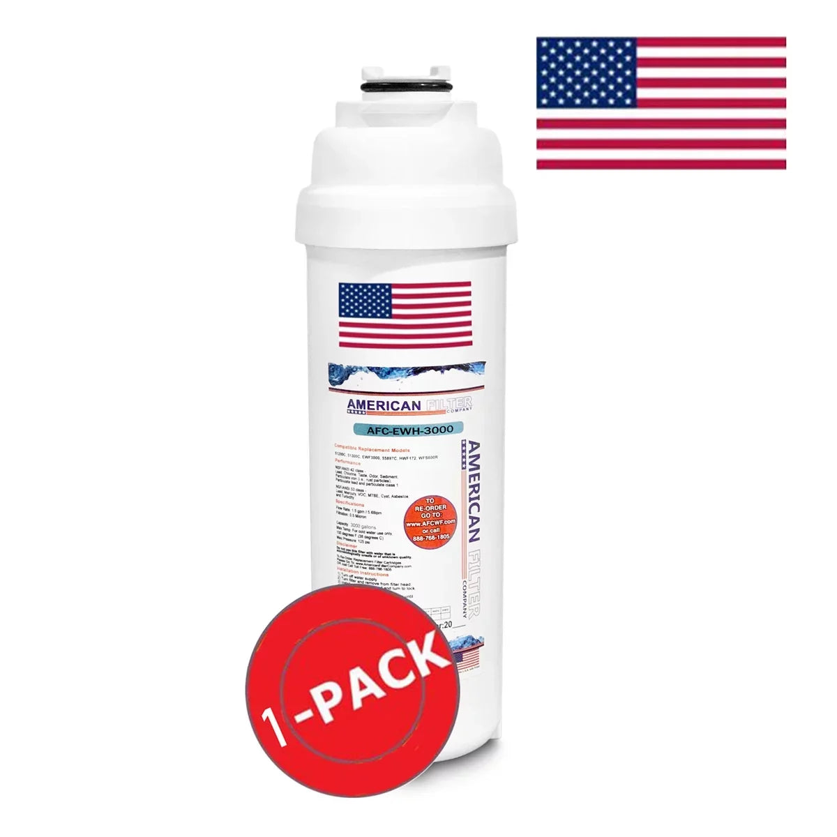 AFC Brand , Water Fountain Filter , Model # AFC-EWH-3000 , Compatible with WaterSizeentry® LZSizeTL8WSizeLP - 1 Filters - Made in U.Size.A.