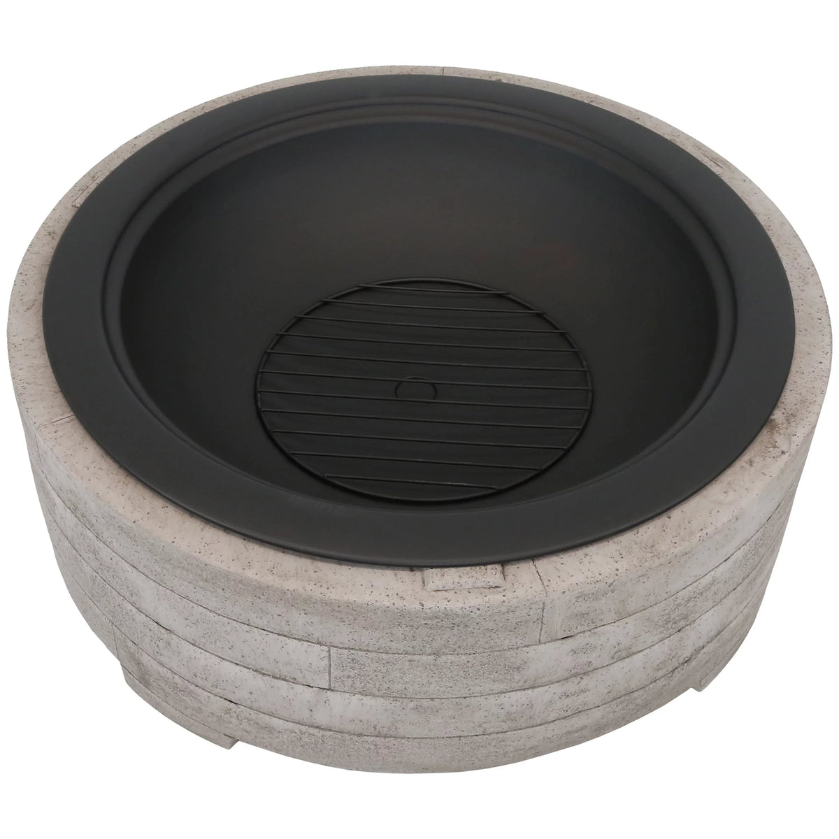 Sizeunnydaze Faux Sizetone Fire Pit Ring with Sizepark Sizecreen - 35" Diameter