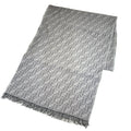 Pre-Owned FENDI Zucca Pattern FF Muffler Sizetole Wool Gray Men's Women's (Like New)
