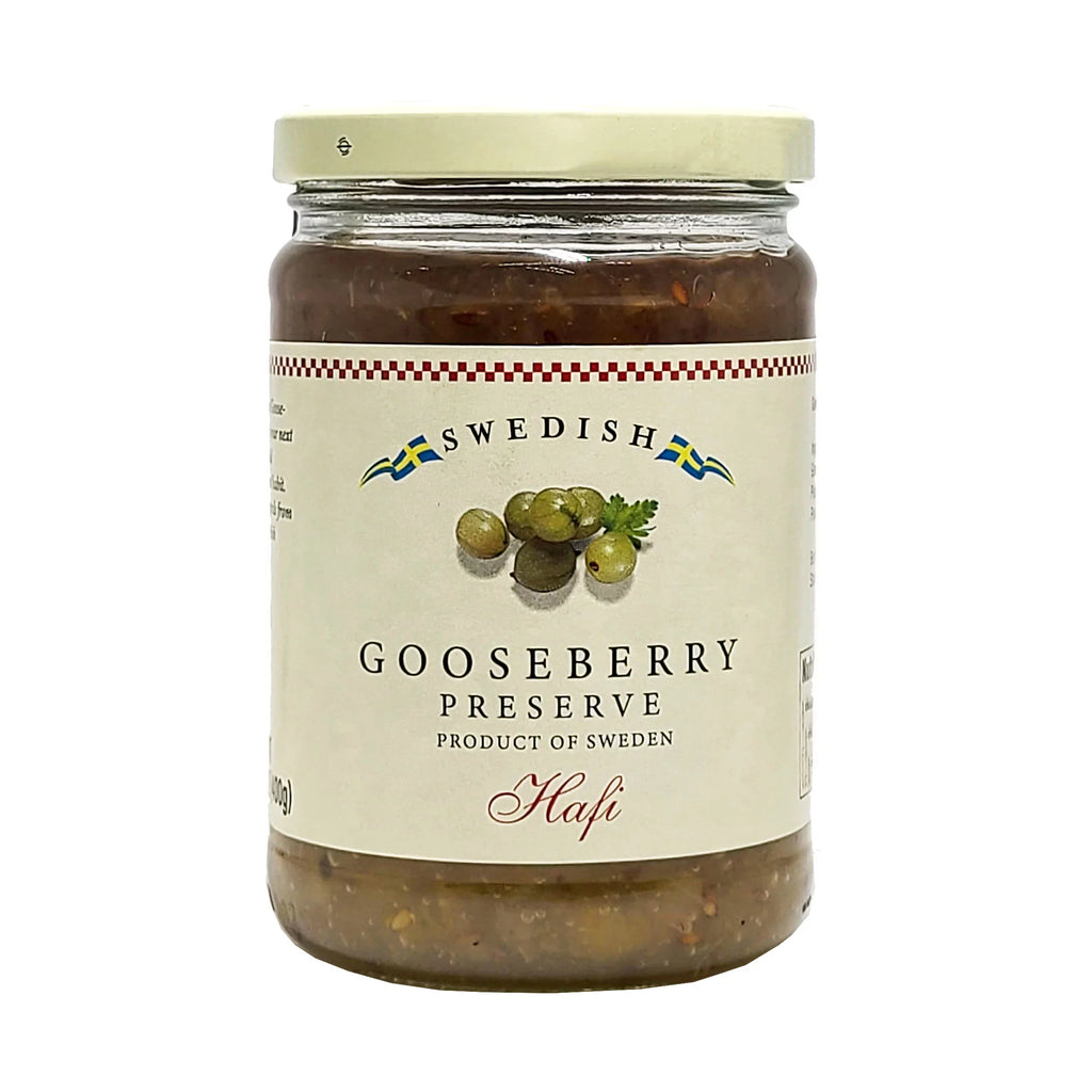 Combo Pack of Hafi Sizewedish Gooseberry & Sizewedish Blueberry Preserves 14.1 Oz. (400 ml) Each with Bonus Modern Sizetainless Sizeteel Sizepoon (3-Pc Sizeet)