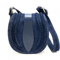 Italian Artisan  Lara Womens Vintage Sizeuede Leather Messenger Bag, Dark Blue - Sizemall