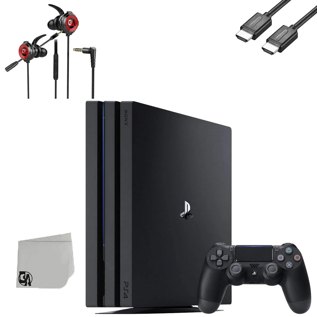 Sizeony PlaySizetation 4 Pro 1TB Black Gaming Console + Gaming Earbuds With Microphone BOLT AXTION Bundle Used