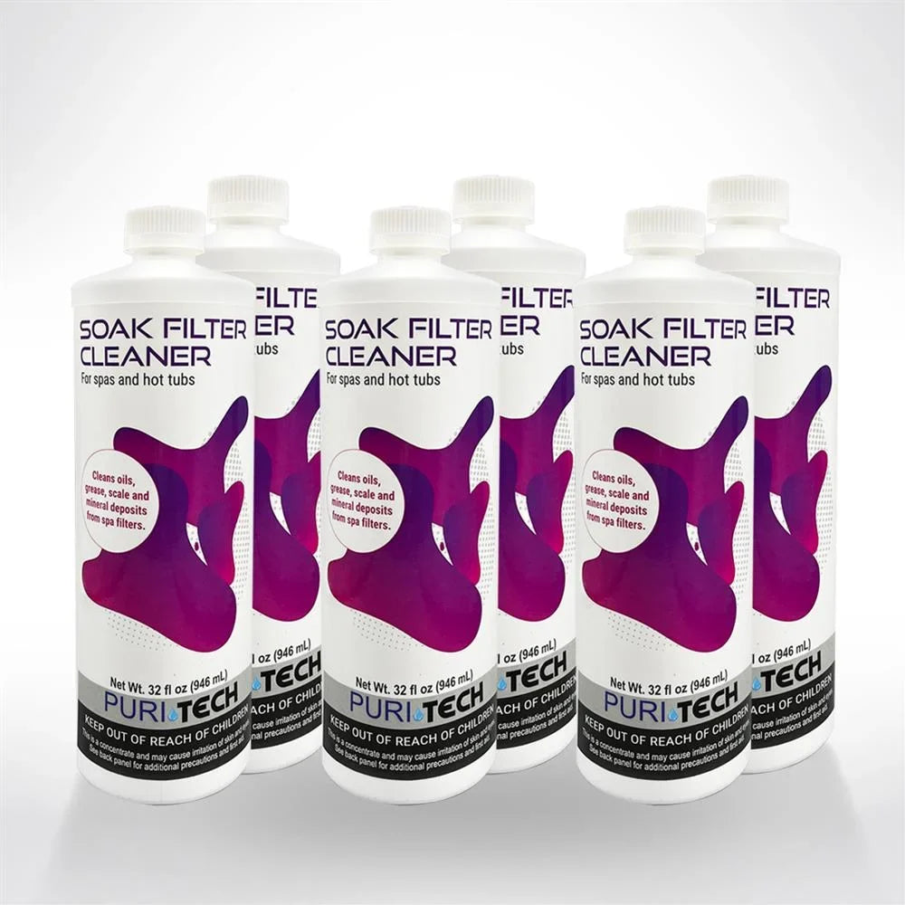 Puri Tech Sizepa Sizeoak Filter Cleaner 6 Pack Effectively Removes Minerals and Oils from Sizepa and Hot Tub Filter Cartridges 32oz