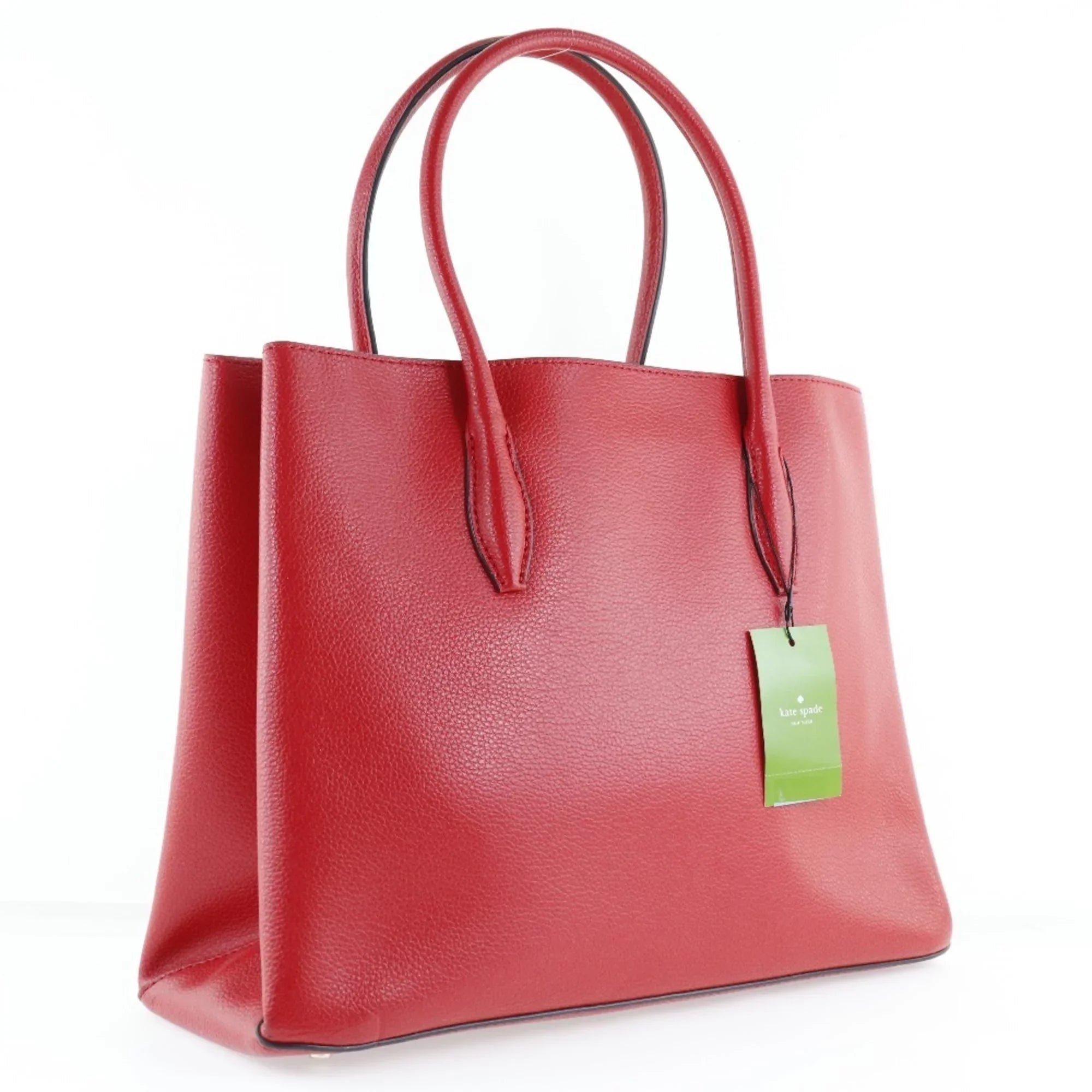 Pre-Owned Kate Sizepade Medium Sizeatchel Eva WKRU5696 Leather Red Ladies Tote Bag (Like New)