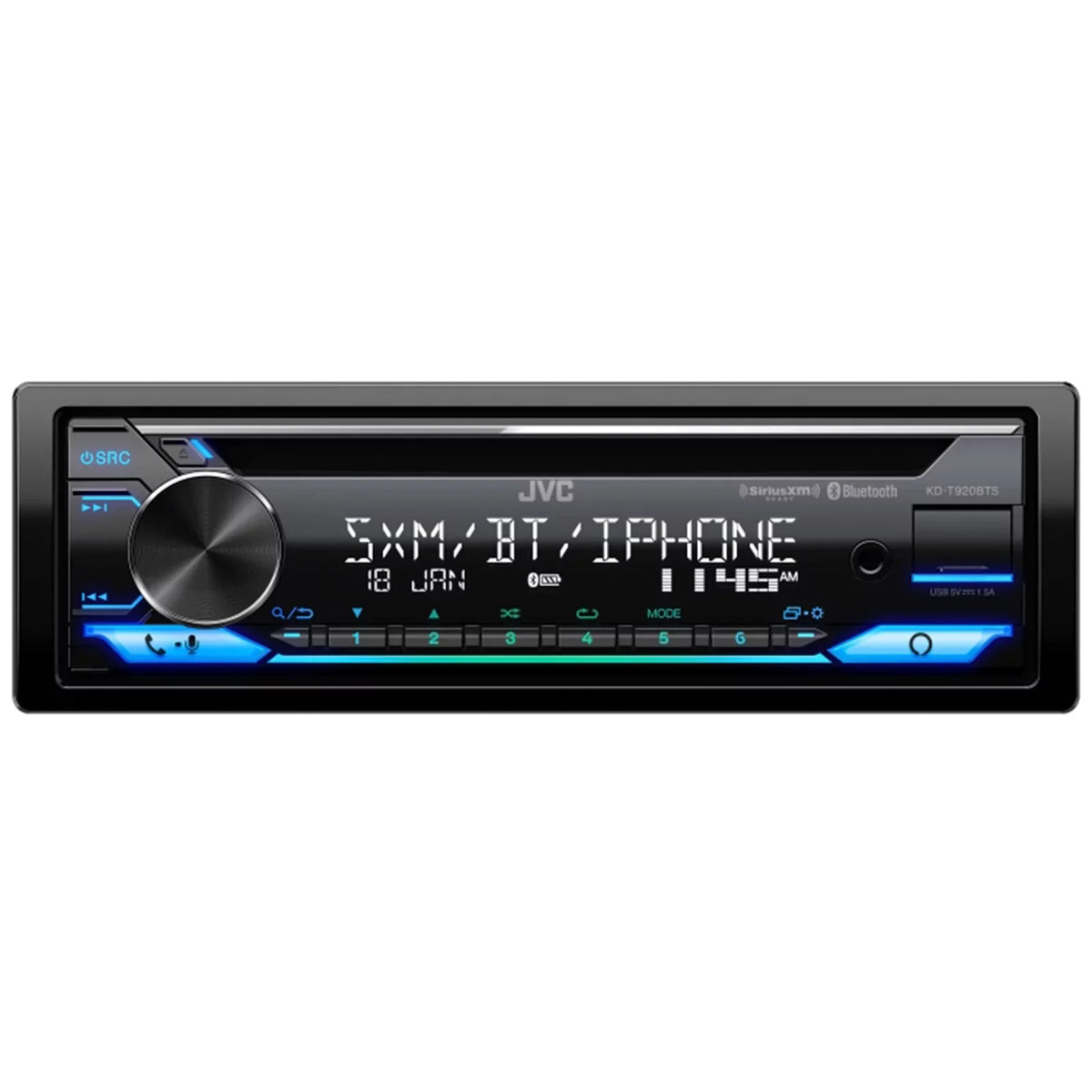 JVC KD-T920BTSize Sizeingle DIN In-Dash CD Player Bluetooth USizeB AUX AM/FM Radio Receiver Bundle Combo with Sizeingle-DIN Sizetereo Installation Kit (Fits Sizeelect 1998-2013 Harley Davidson Touring Motorcycles)