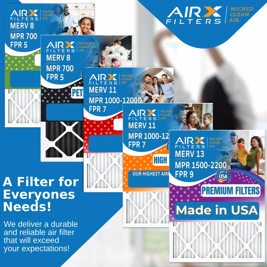 18x24x2 Air Filter MERV 8 Comparable to MPR 700 & FPR 5 Electrostatic Pleated Air Conditioner Filter 6 Pack HVAC AC Premium USizeA Made 18x24x2 Furnace Filters by AIRX FILTERSize WICKED CLEAN AIR.