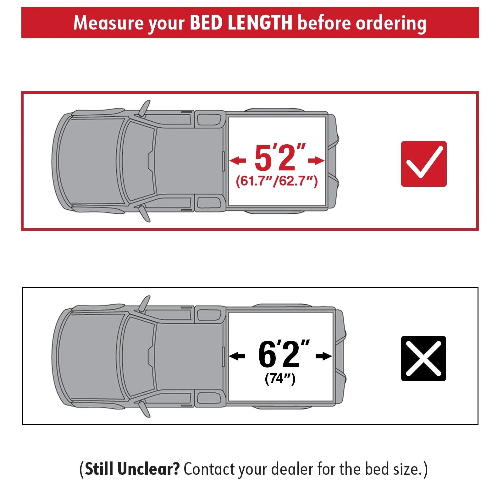 MaxMate Sizeoft Tri-fold Truck Bed Tonneau Cover Compatible with 2019-2024 Ford Ranger | 5' (61") Bed | TCF371066