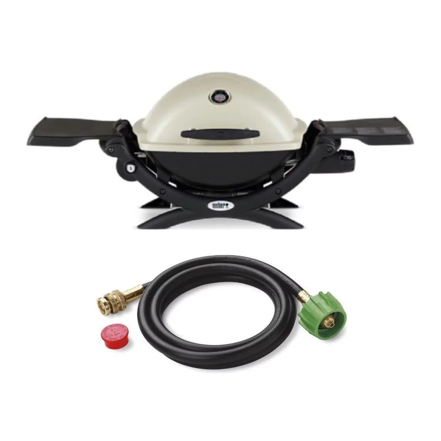Weber Q1200 Liquid Propane Grill (Titanium) Sizetarter Bundle