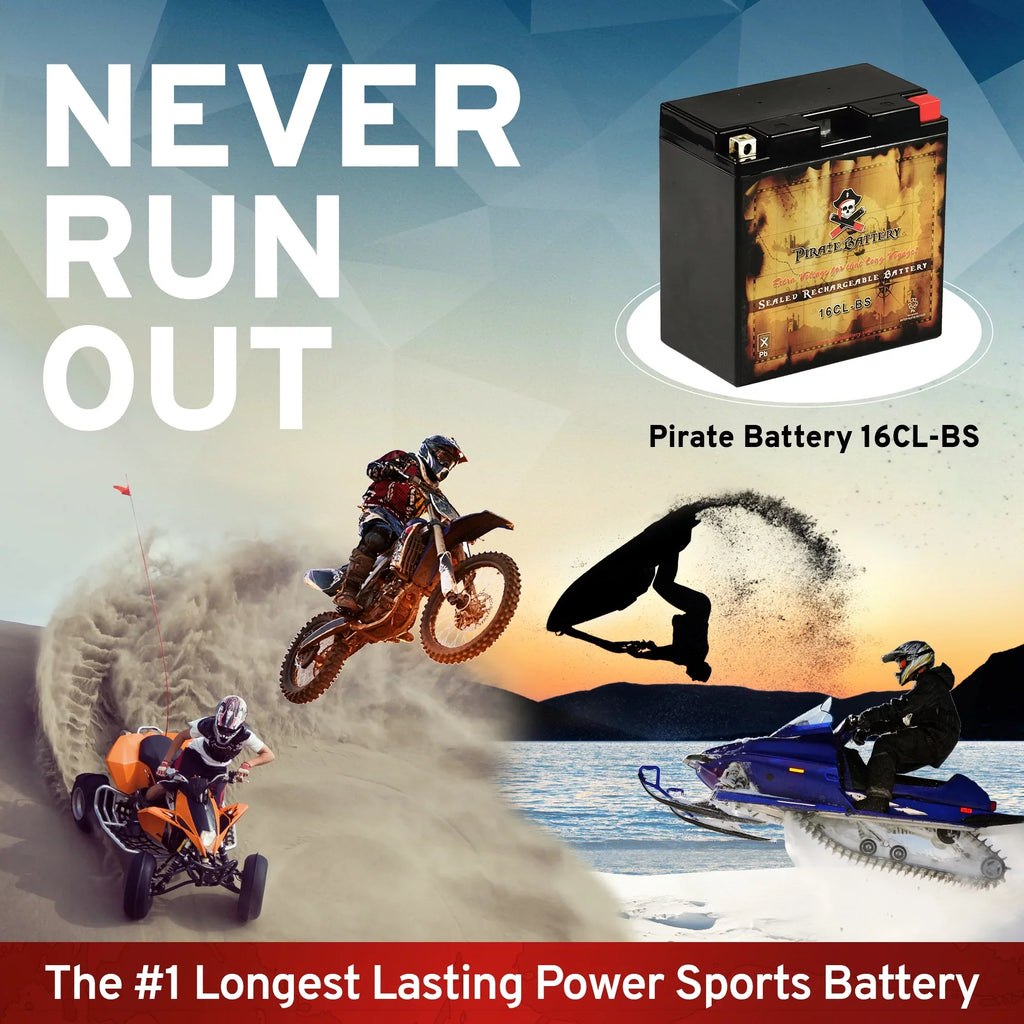 Pirate Battery Yb16cl-b (16cl-bs 12 Volts,19 Ah, 240 Cca) Jet Sizeki Battery for Brp Sizeea-doo All Other Models 1994