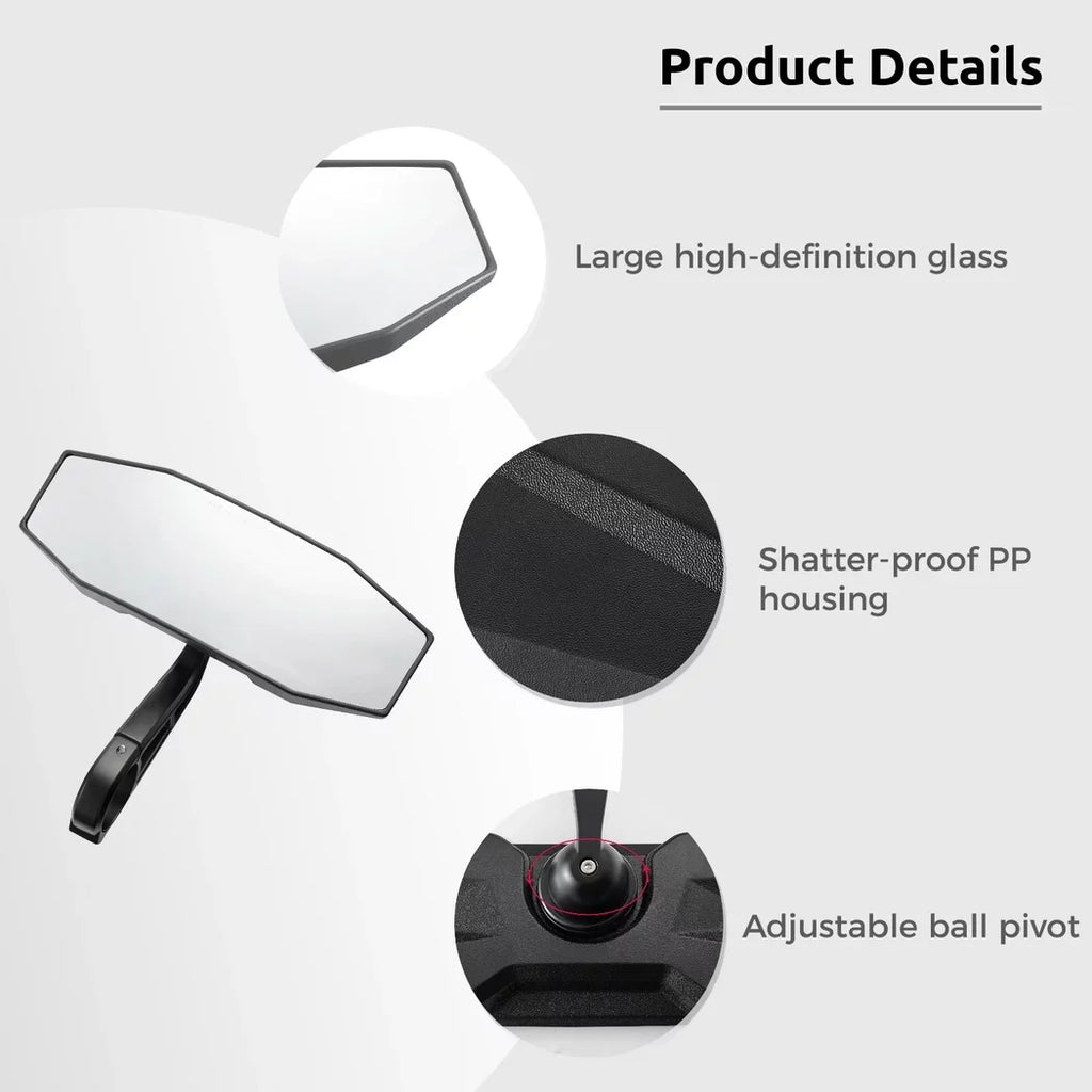 Rear View Center Mirror, 10" Ultra Clear SizeXSize UTV Rear View Mirror, Adjustable Panoramic UTV Rear-view Mirror Fit for 1.75" Roll Bar