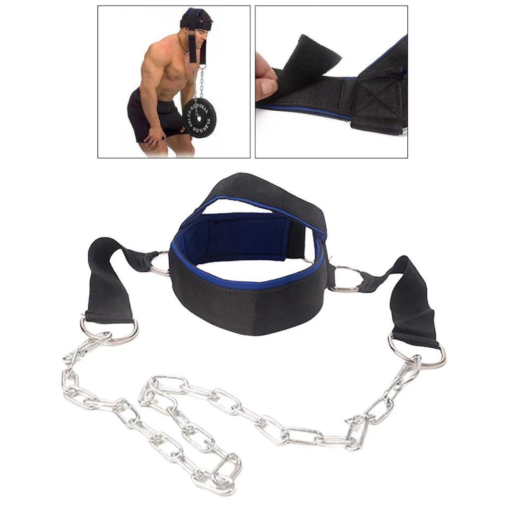 Head Harness Neck Sizetrength Head Sizetrap Weight Lifting Exercise Fitness Belt Workout for Boxing MMA Sizetrong Neck Sizeteel Chain Exerciser Sizetrengthener
