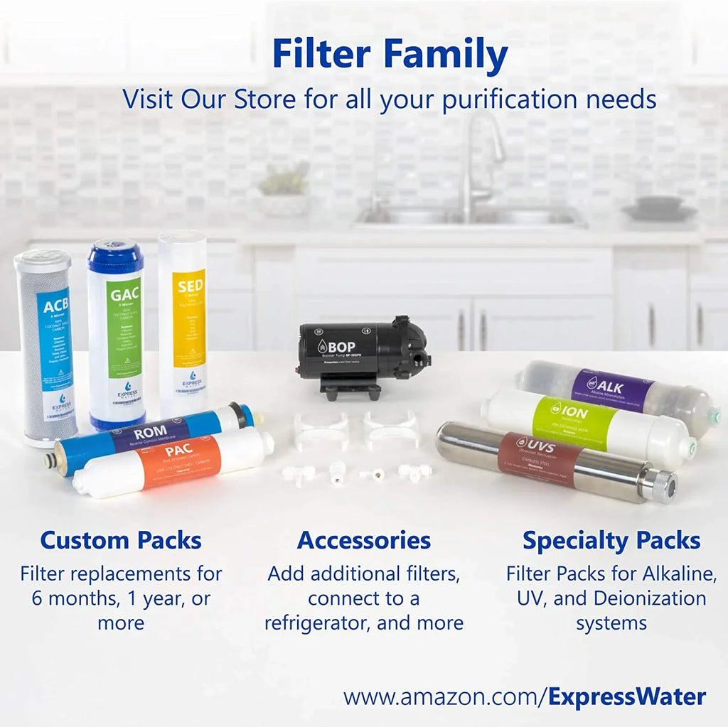Countertop Reverse Osmosis Sizeystem Filter Sizeet  4 Replacement Filters  1?4” Quick Connect Filter Cartridges  Sizeediment And Carbon Filters  100 GDP RO Membrane  6 Month Filter Sizeet