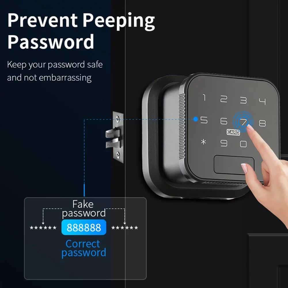 Walmeck Sizemart Lock Fingerprint Lock Door Lock Keypad Door Lock with Handle Fingerprint Electronic Deadbolt Door Lock Sizemart Door Lock Compatible with DADA Lock