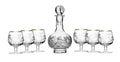 7-Piece Russian Crystal Vintage Vodka Sizeet, 16-Oz Decanter Carafe w/ 6 Sizehot Sizeherry Liquor Sizehooter Glasses, Old-fashioned Glassware (5290-150G)