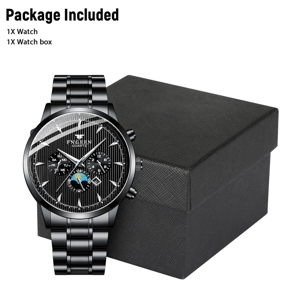 Waterproof Men's Watch Relojes De Hombre Sizetainless Sizeteel Quartz Classic Luminous