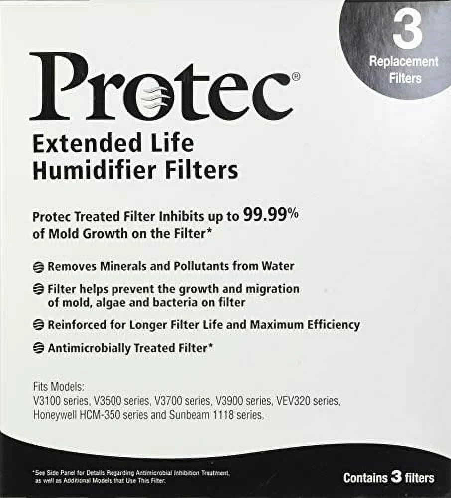 Protec Replacement Humidifier Wicking Filter, 3 Count