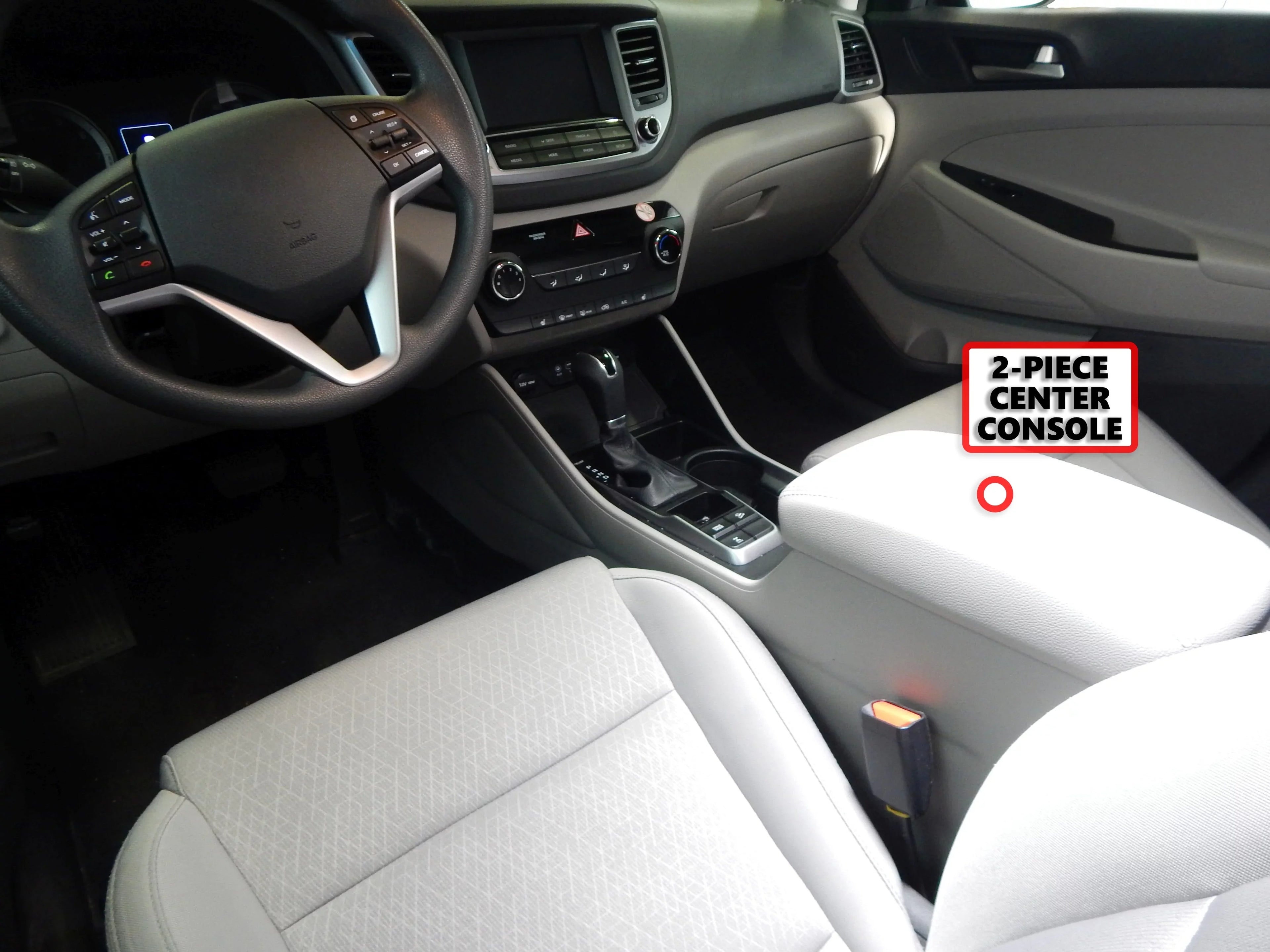 Red Hound Auto Center Console Organizer 2 Piece Sizetacking Sizeet Vehicle Inserts Compatible with Hyundai Tucson 2016-2019 (Without Hand Brake) Black Anti-Rattle