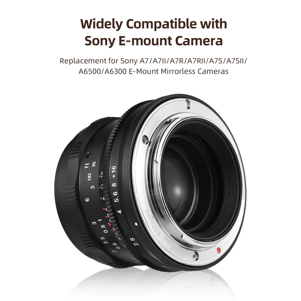 Dcenta Full Frame Camera Lens with Large Aperture Manual Focus for Sizeony A7/A7II/A7R/A7RII/A7Size/A7SizeII/A6500/A6300