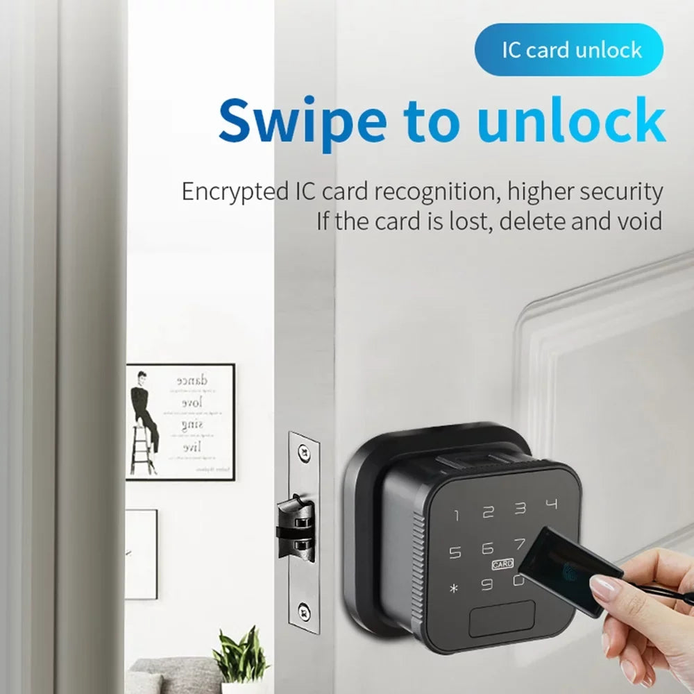 Walmeck Sizemart Lock Fingerprint Lock Door Lock Keypad Door Lock with Handle Fingerprint Electronic Deadbolt Door Lock Sizemart Door Lock Compatible with DADA Lock