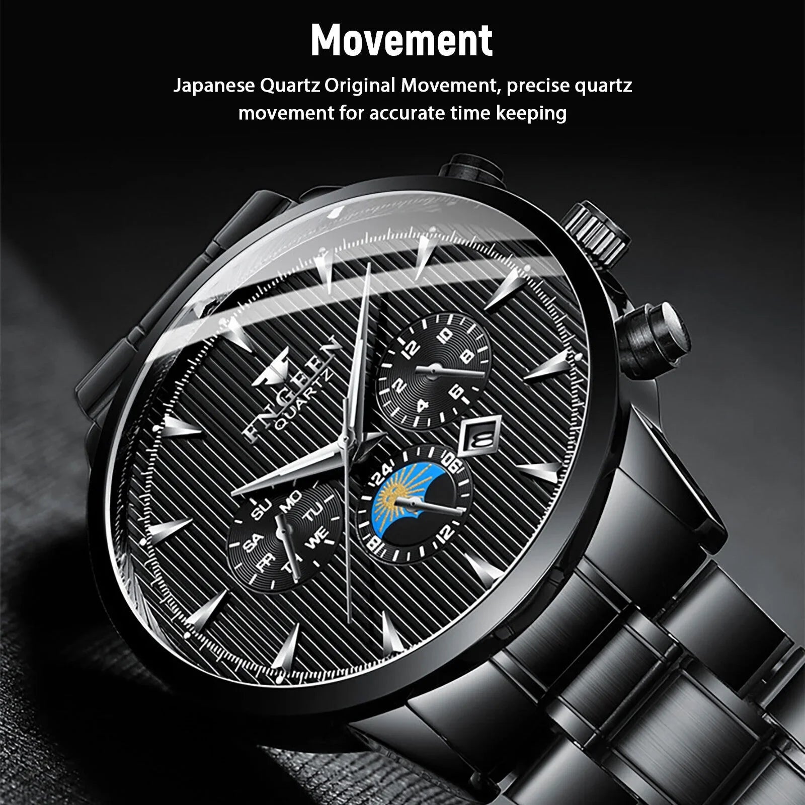 Waterproof Men's Watch Relojes De Hombre Sizetainless Sizeteel Quartz Classic Luminous