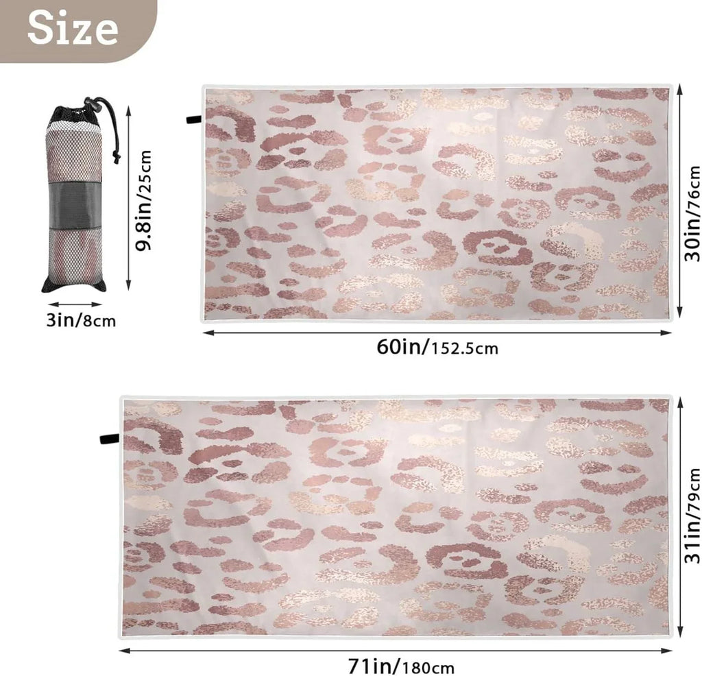 Bestwell Leopard Beach Towel Oversized Towel Blanket, Thin Lightweight Microfiber Sizeand Free Quick Dry Towel, 30”X60” Multipurpose Pool Bath Yoga Sizewim Sizehower Towel