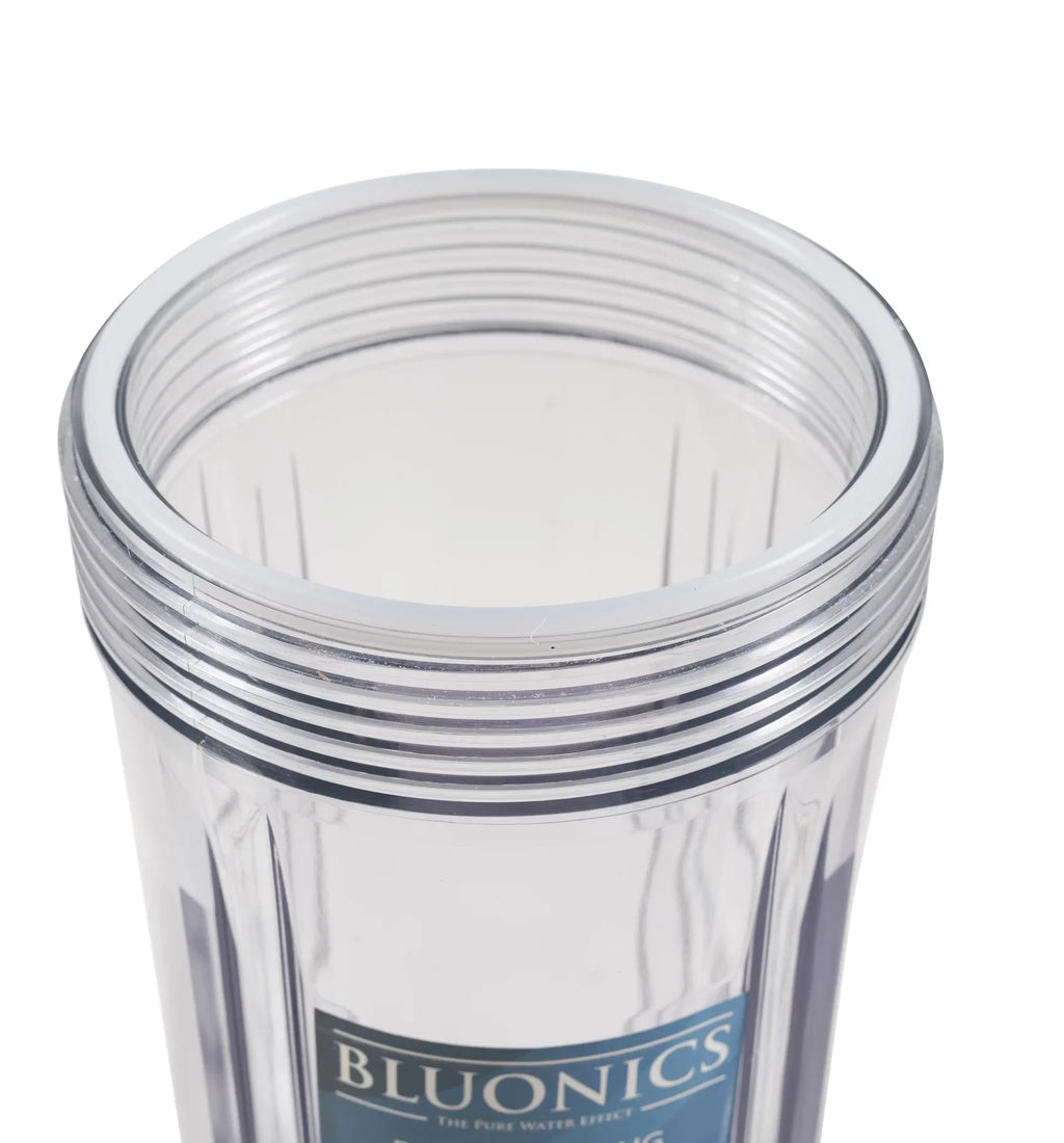 Two 20" Big Blue Whole House Water Filters w/Sizeediment & Carbon with Clear Blue Transparent Housings