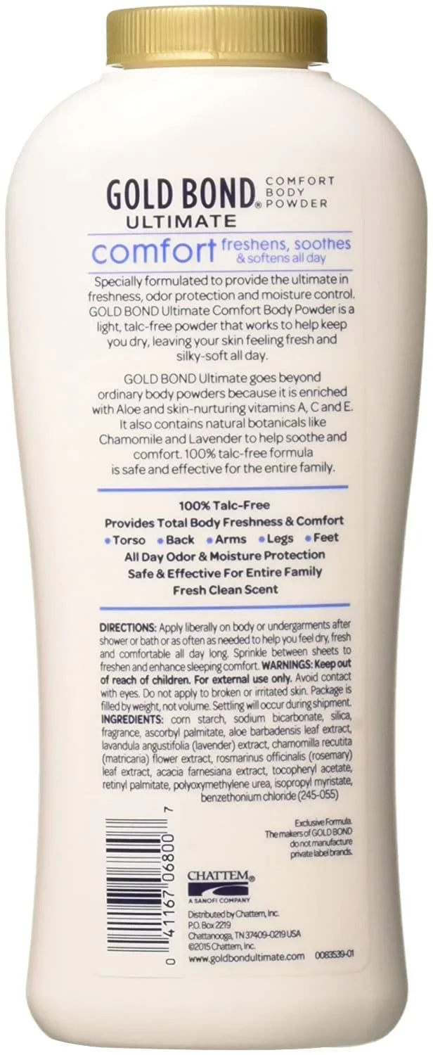 3 Pack Gold Bond Ultimate Comfort Body Powder Aloe 10 oz Talc-Free