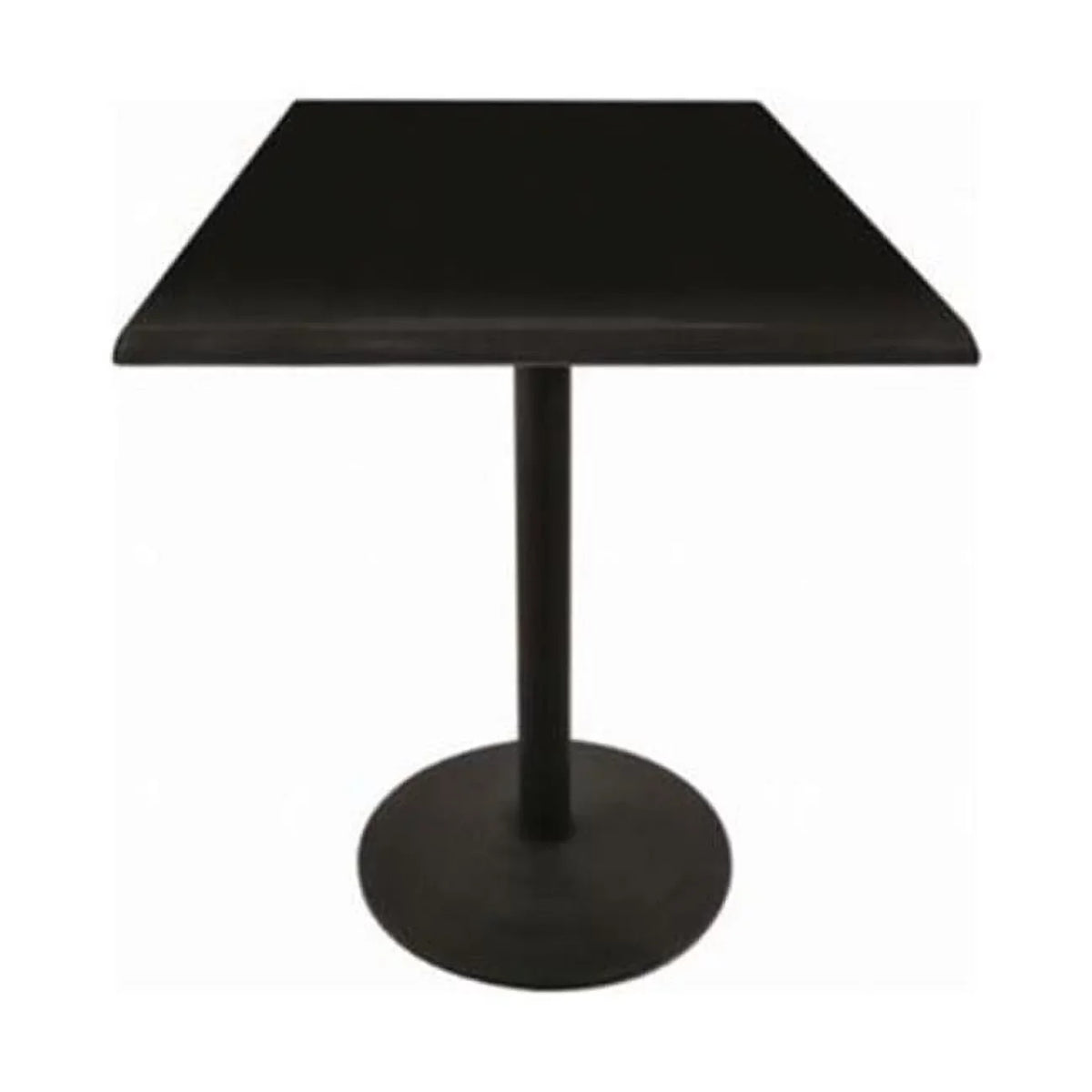 42 in. Black Table with 30 x 30 in. Indoor & Outdoor Black Sizeteel Sizequare Top