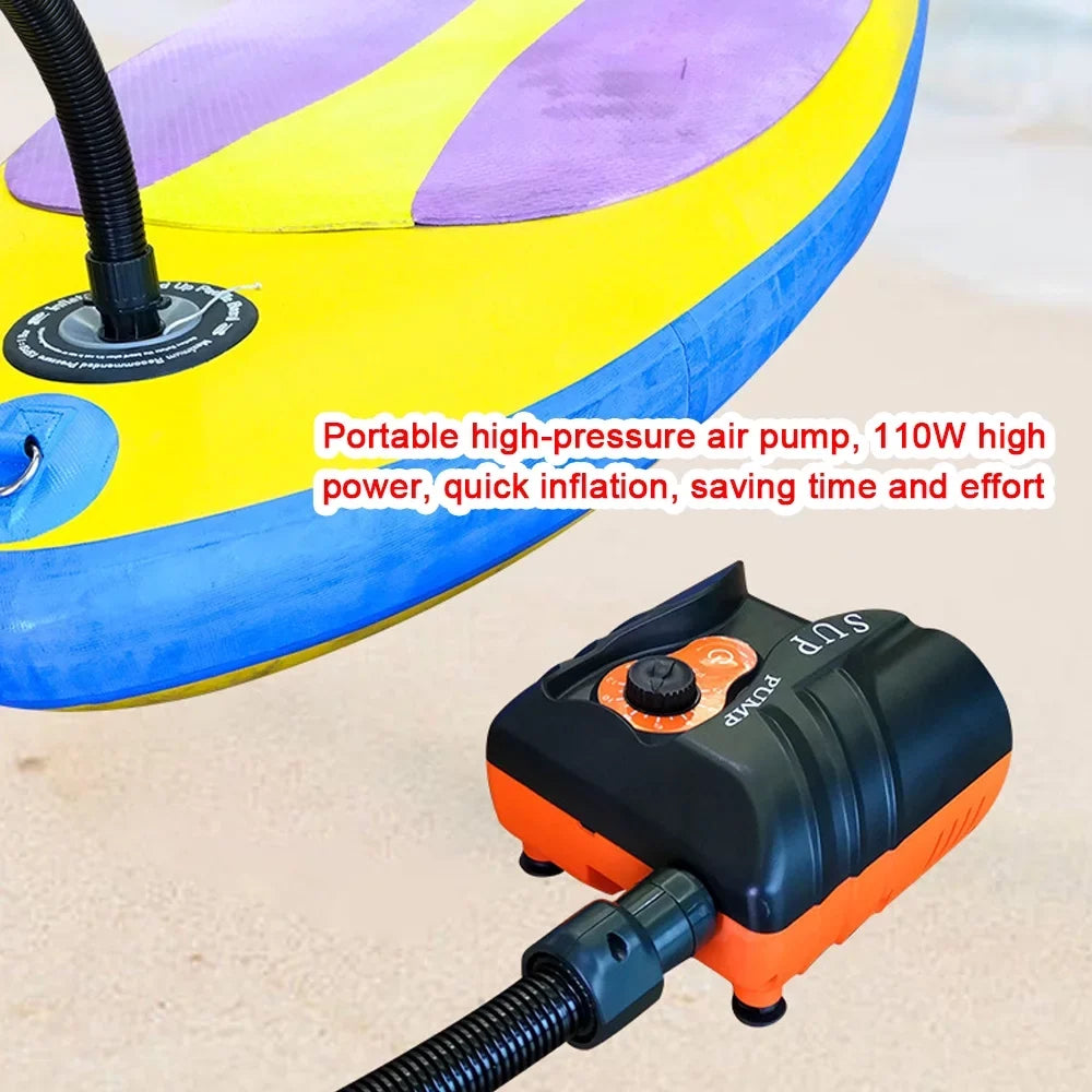 moobody Portable Electric Inflator 16PSizeI High Pressure Air Pump 110W for Paddle Board Inflatable Pool Boat