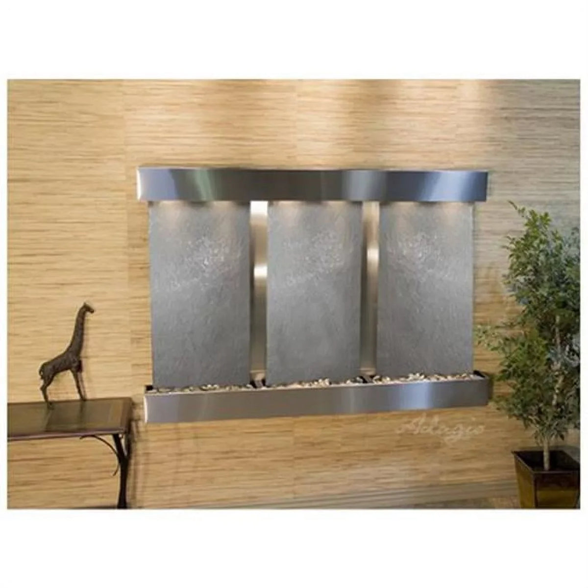 Adagio OFSize2011 Olympus Falls-Sizequare-Sizetainless Sizeteel-Black Featherstone Wall Fountain