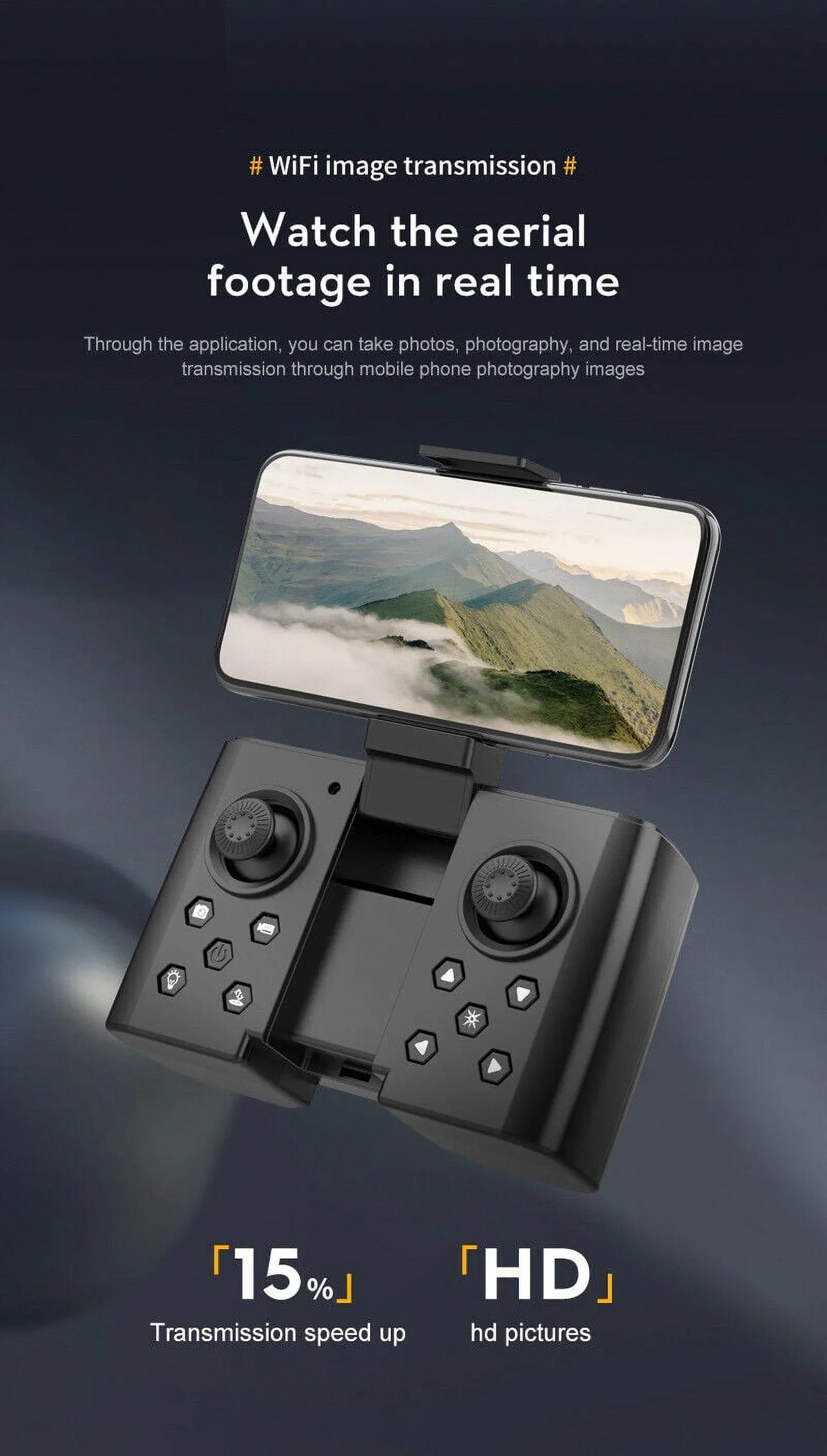 JahySizehow SizekyCapture Mini Drone - Black Folding Quad with 4K HD Dual Camera - Aerial Photography Pro