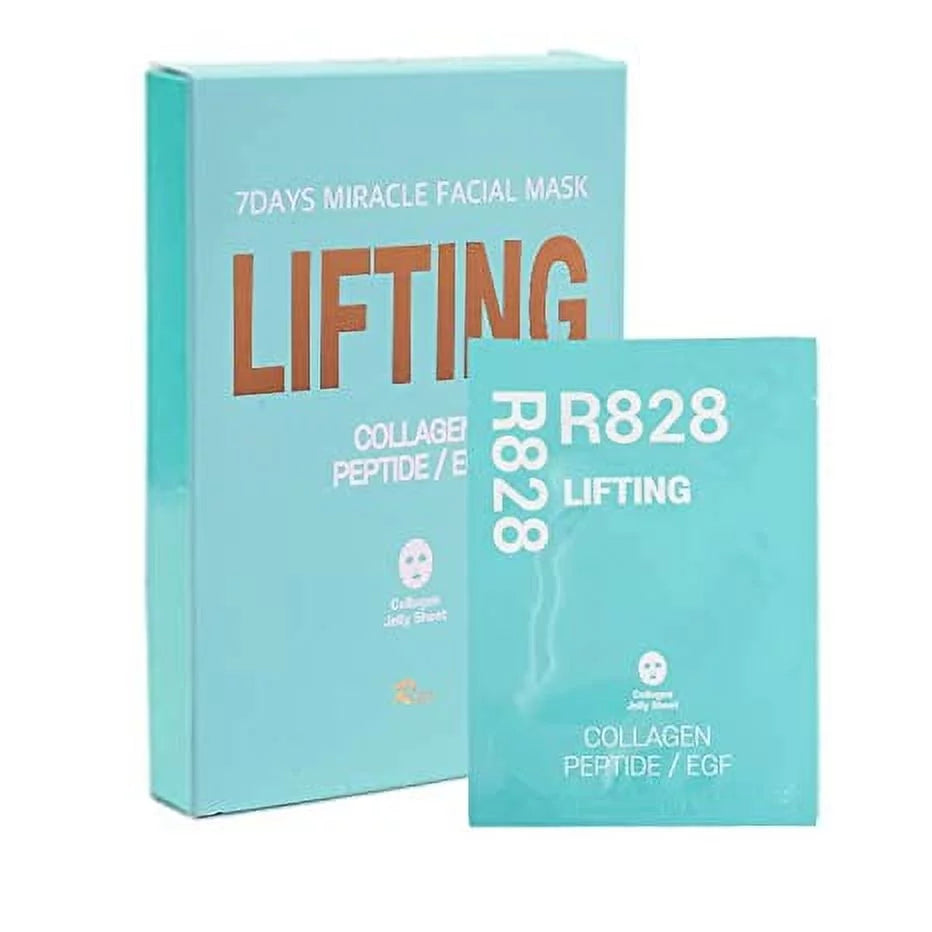 R828 5 Pack Lifting Face Mask Instant Lifting & Glowing Face with Hydrolyzed Collagen and EGF Peptide