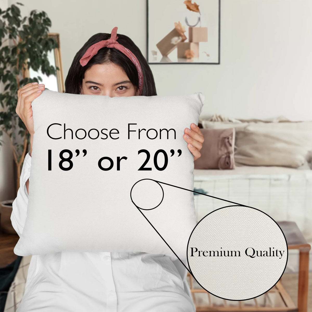 Makeup Is My Life w/ Compact Mirror & Lipstick Design - Beauty Themed Merch for Makeup Artist or Cosmetologist, Gift for Makeup Lovers, Pillow Cover, Ivory 20X20 IN