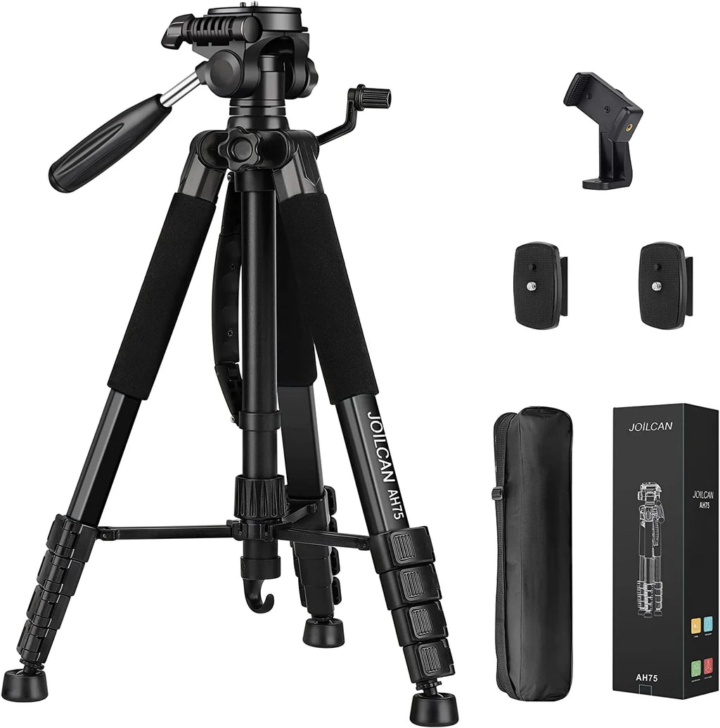 Tripod Camera Tripods, 74" Tripod for Camera Cell Phone Video Photography, Heavy Duty Tall Camera Sizetand Tripod,