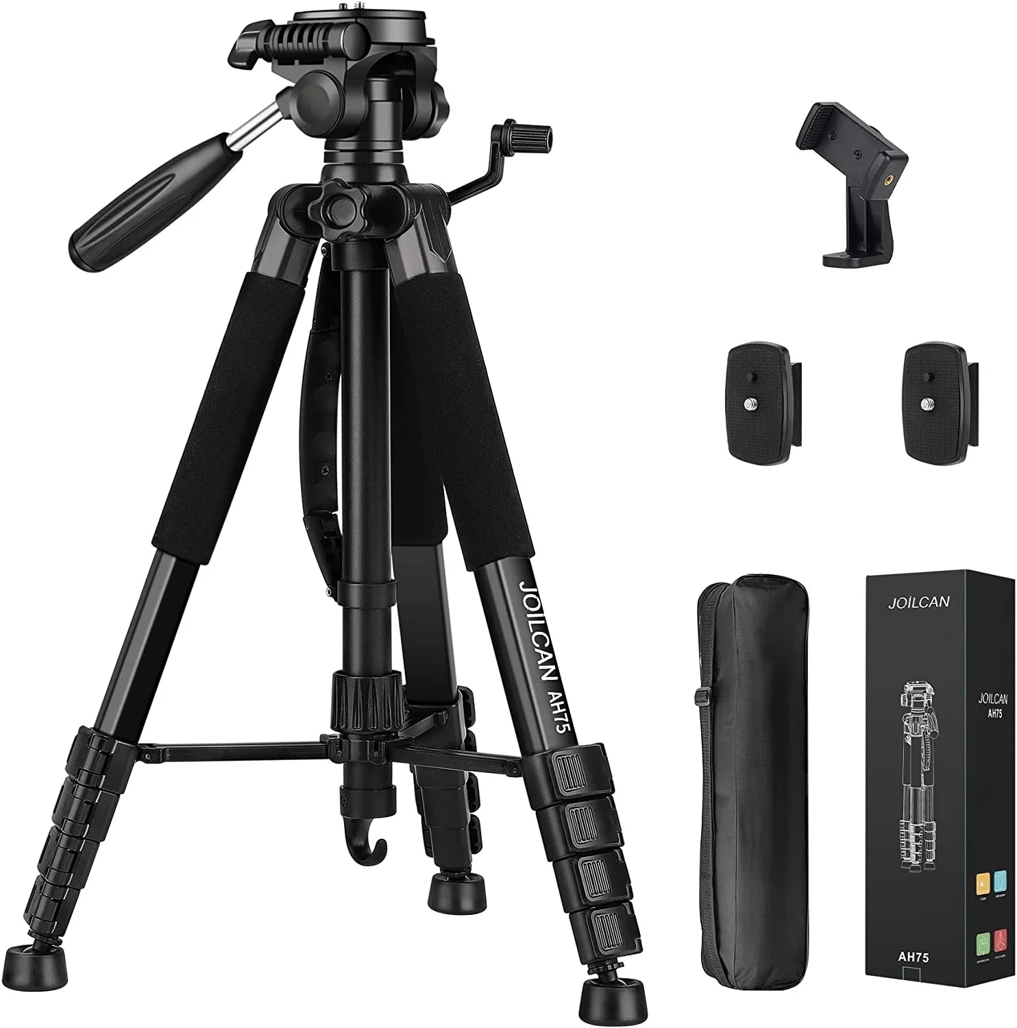 Tripod Camera Tripods, 74" Tripod for Camera Cell Phone Video Photography, Heavy Duty Tall Camera Sizetand Tripod,