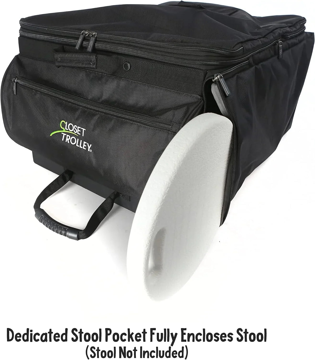 YFbiubiulife Collapsible Rolling Dance Bag w/No-Lean Garment Rack - BLACK