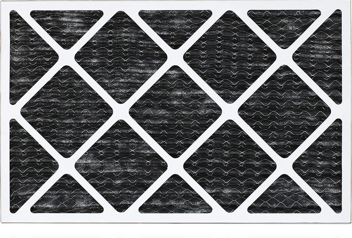 Filterbuy 12x25x1 MERV 8 Odor Eliminator Pleated HVAC AC Furnace Air Filters with Activated Carbon (12-Pack)