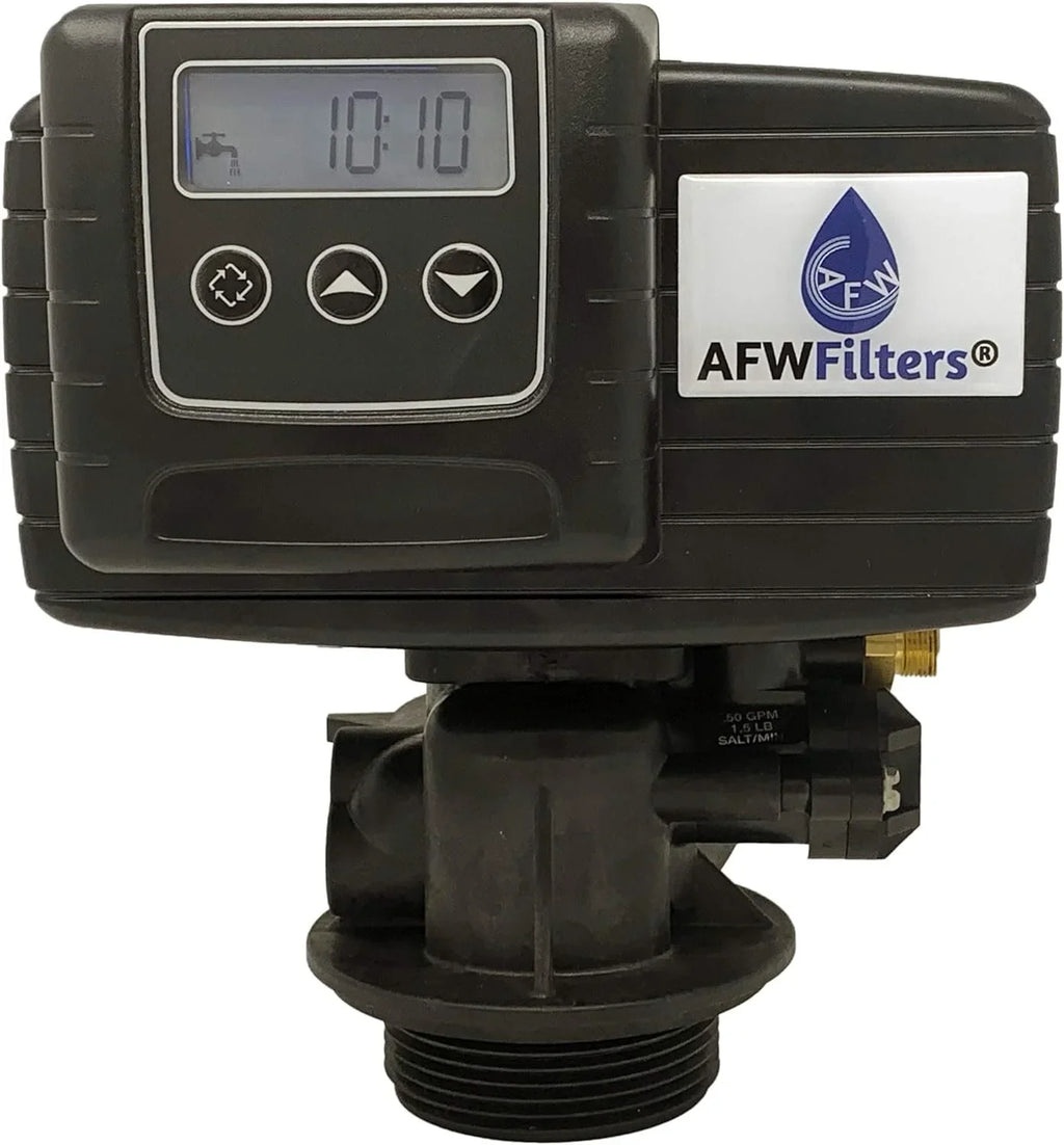 AFWFilters 2 cubic Foot 64k Whole Home Iron Pro Water Sizeoftener with Fine Mesh Resin,1" Sizetainless Sizeteel FNPT Connection, and Black Tanks