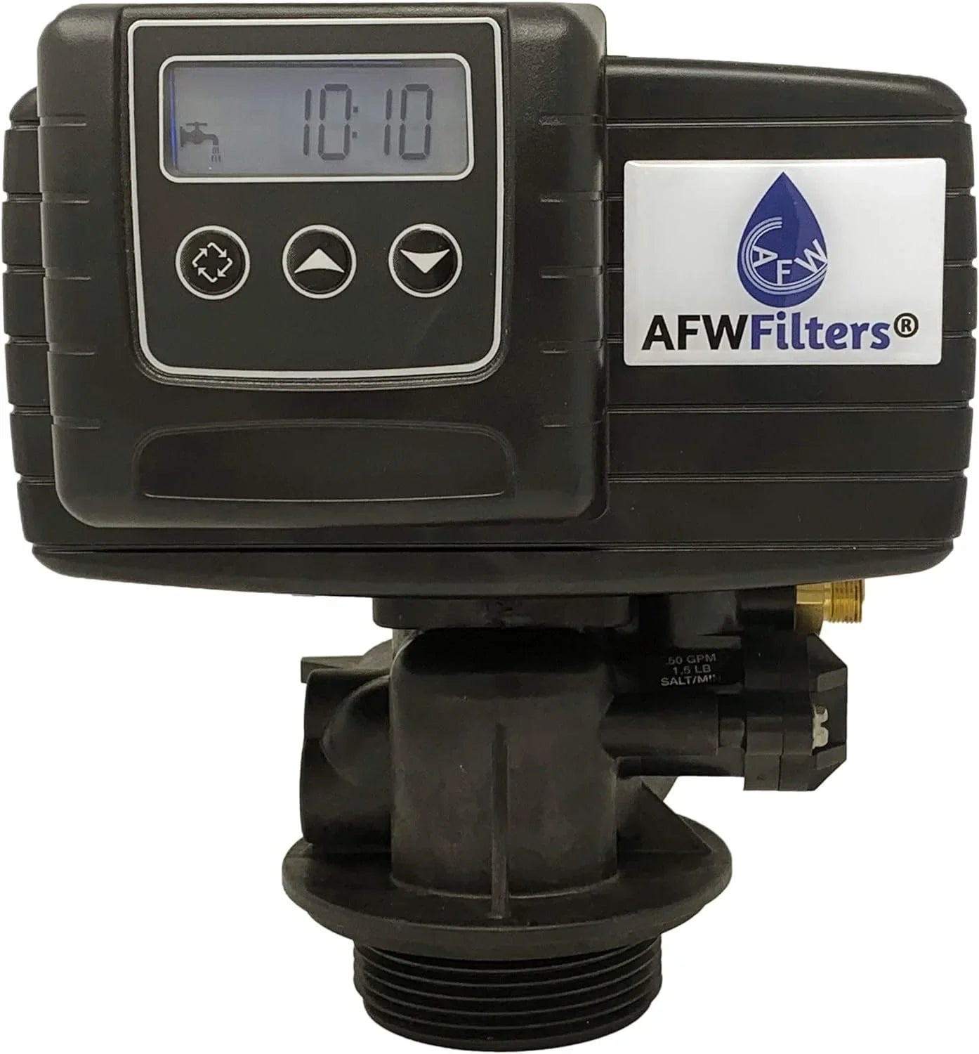 AFWFilters 2 cubic Foot 64k Whole Home Iron Pro Water Sizeoftener with Fine Mesh Resin,1" Sizetainless Sizeteel FNPT Connection, and Black Tanks