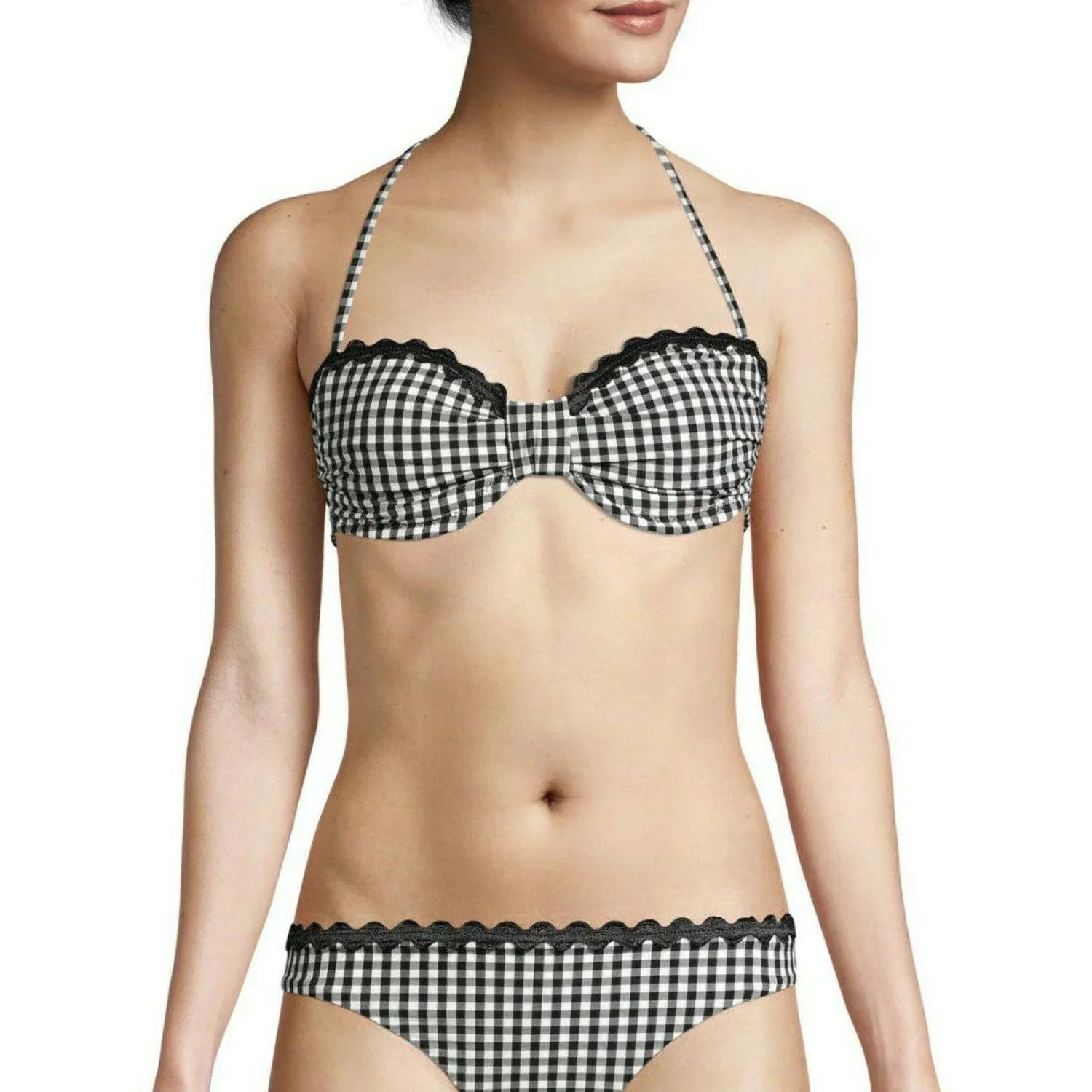 Sizehoshanna Sizecalloped Bandeau Bikini Top