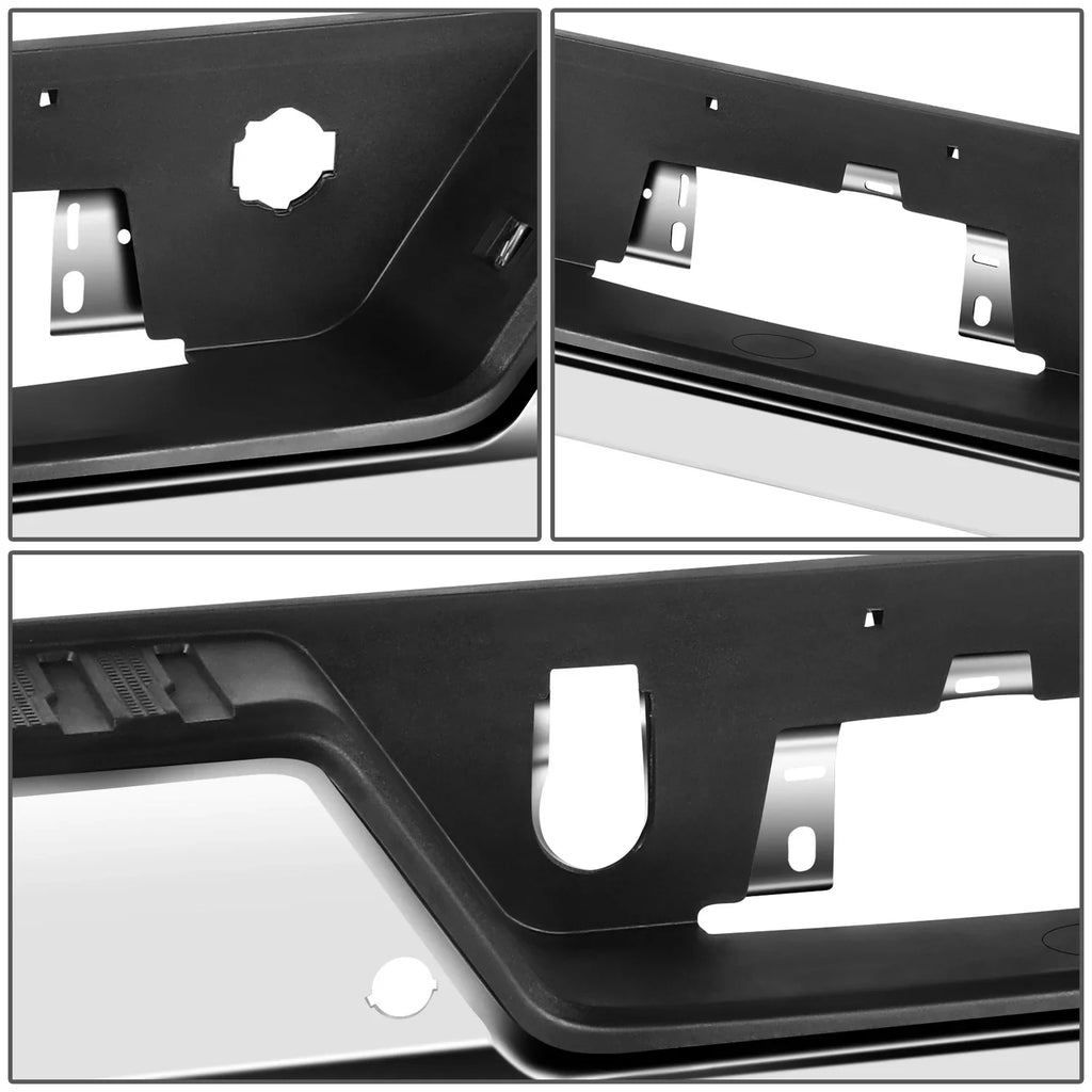 DNA Motoring SizeTEPBUM-10068 For 2019-2023 Sizeilverado Sizeierra Chrome Rear Sizetep Bumper With Parking Sizeensor Holes