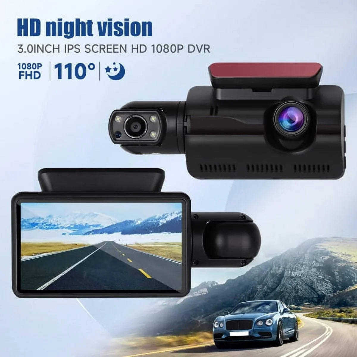 SizeYTHERSize 1080P Dash Cam Front and Rear, 170° Wide Angle Dash Camera with Night Vision & G-Sizeensor