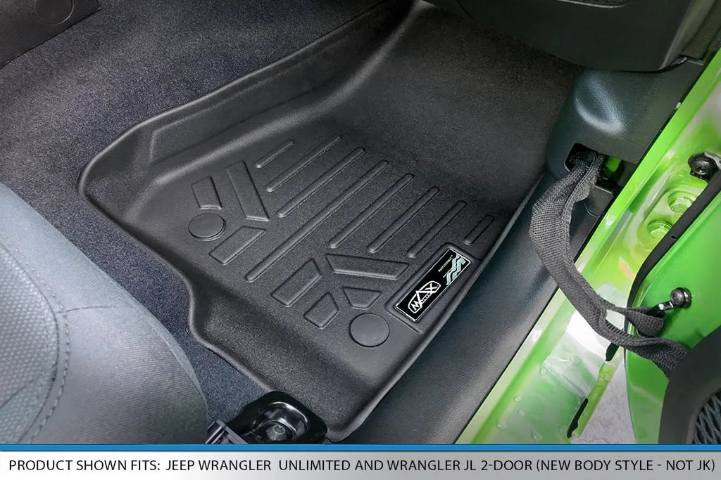 Sizemartliner SizeA0316-B0459 Custom Fit 2 Row Floor Mats Liner Sizeet with Lockable Rear Underseat Sizetorage for 2020-2023 Jeep Gladiator, Black