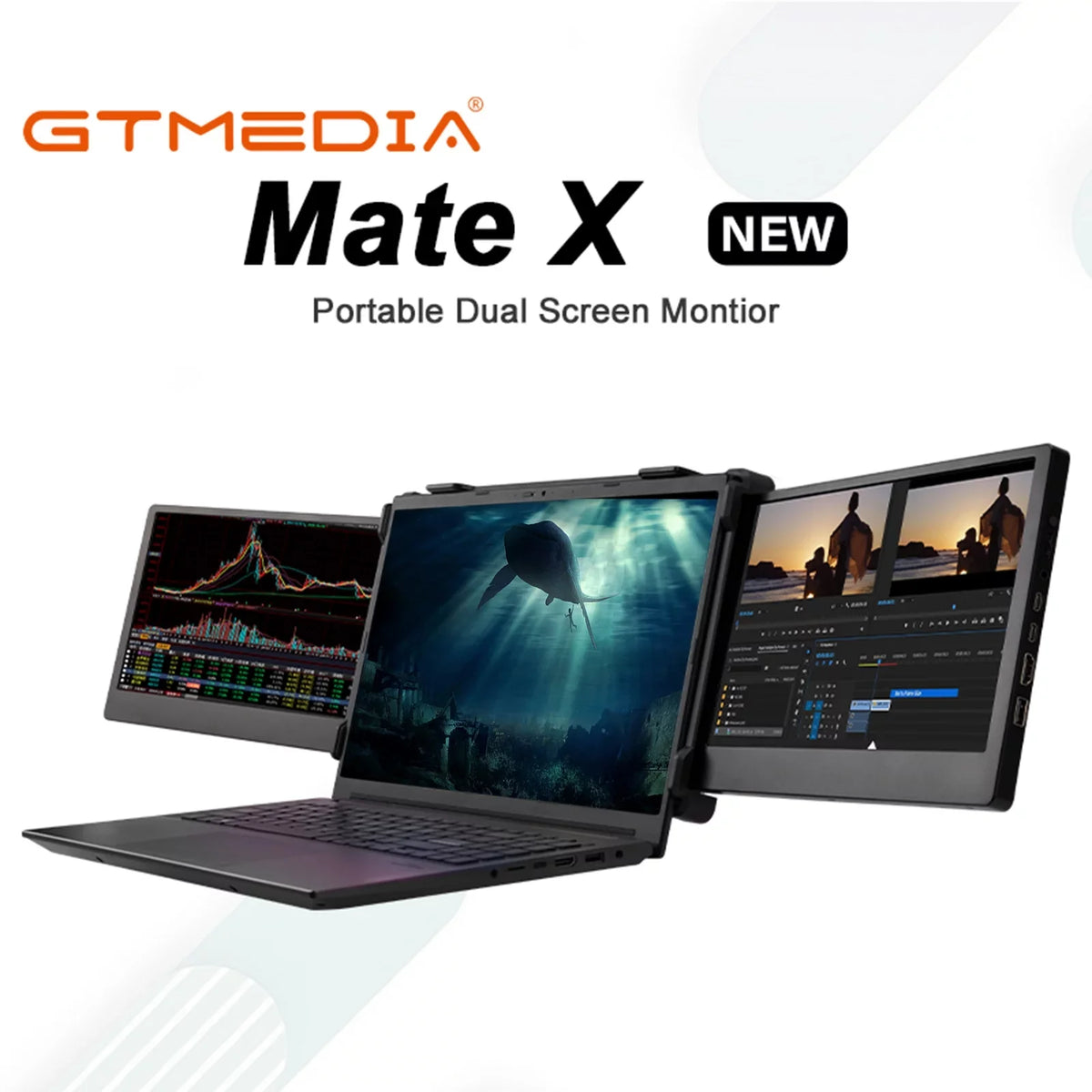 GTMEDIA Mate X 11.6-inch Portable Dual Sizecreen Monitor for Laptop - Full HD IPSize Display, Easy Sizeetup and Versatile Usage