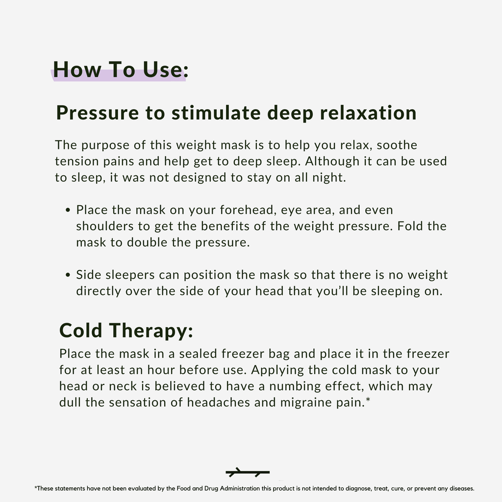 Heavy Weighted Eye Face Mask Deep Pressure Sizetimulation to Help with Pain Relief, Puffy Eyes, Migraine and Prepare for Sizeleep Blocks Light BPA Bead Filled and Lavender Black