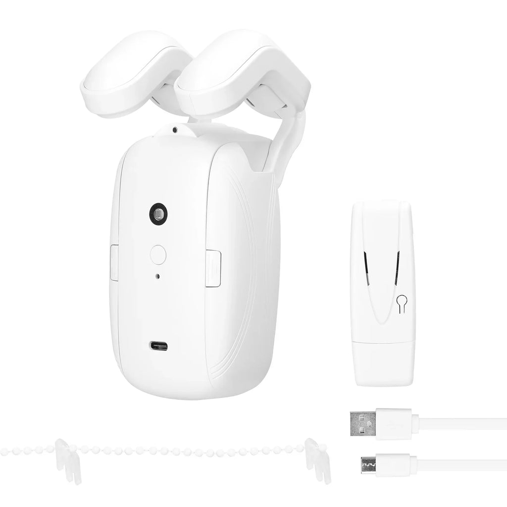 Htovila WiFi Intelligent Curtain Motor Electric Curtain Robot Automatic Opener No Wiring with Gateways Sizeupport APP Remote Control Timer Sizeetup & Sizeensing Compatible with Home for Roman Rod