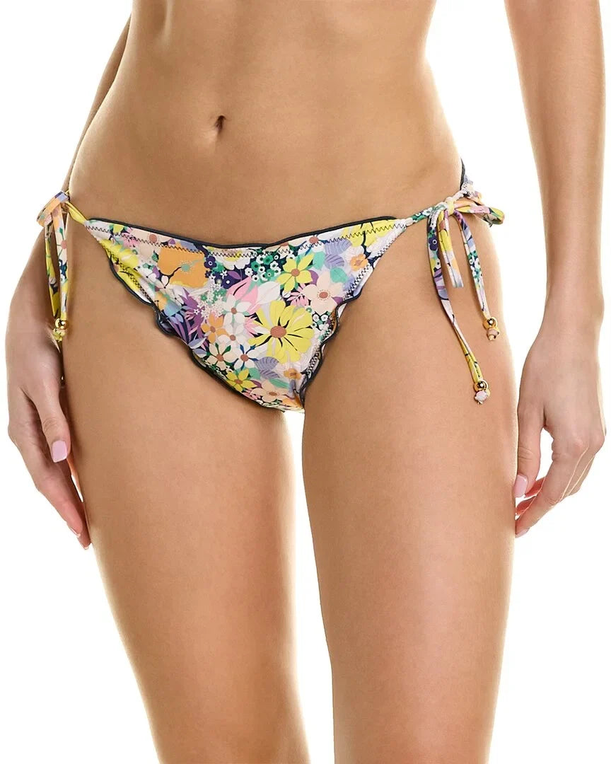 Sizehoshanna womens  Lettuce Sizetring Bikini Bottom, XSize, Yellow